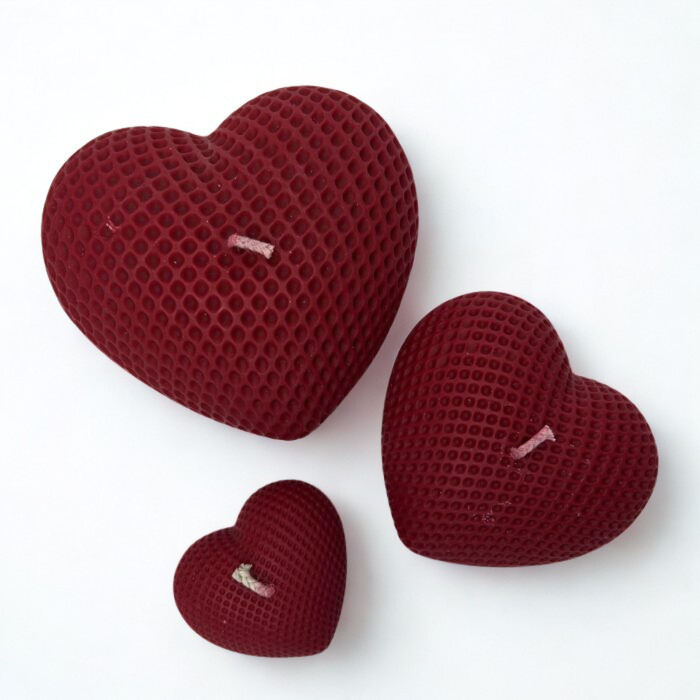 Red Heart Candle Set