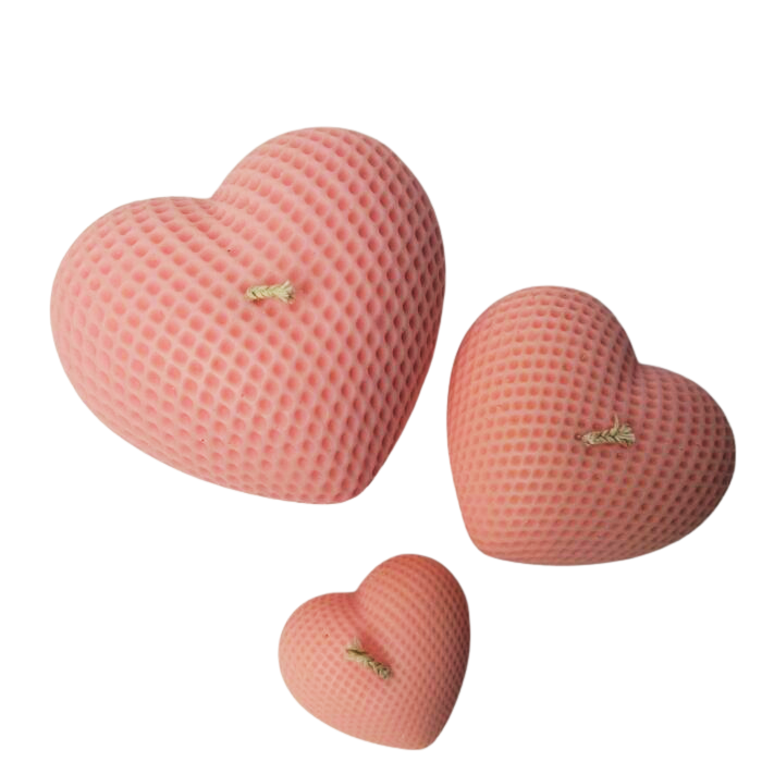 Pink Heart Candle Set
